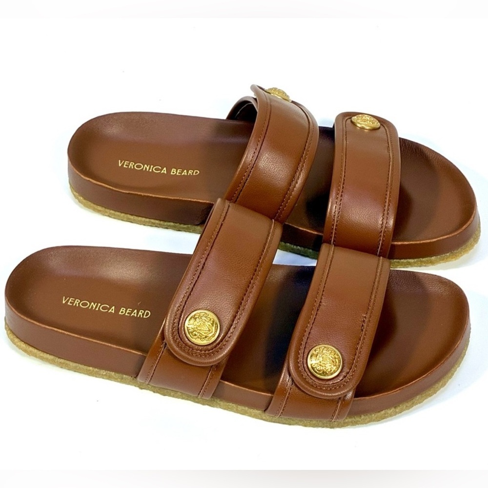 EUC Veronica Beard Percey Leather Open-Toe Sandals